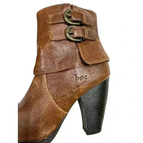 BOC Born Concepts Traipse Brown Leather Boots, Size 6.5 M - Cuff Buckle SHOE - Picture 4 of 10